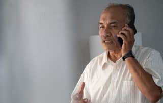 Man making a call on a cell phone